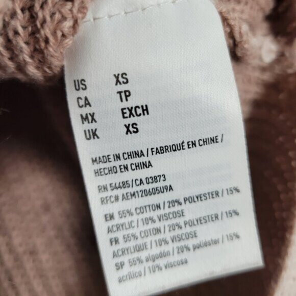 American Eagle Outfitters Hoodie Knit BOHO neutral Beige XS relaxed cozy slouchy - Picture 8 of 11